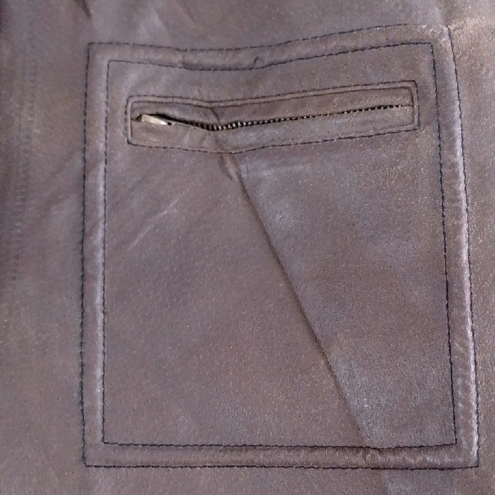 Vintage 90s NEVADA Brown Leather Jacket for Men - Picture 8 of 13